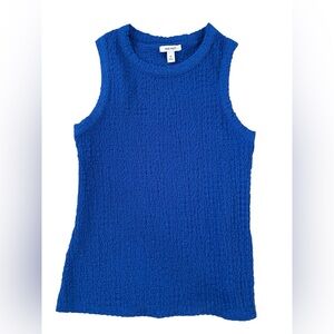 Nine West Blue Sleeveless Textured Tank